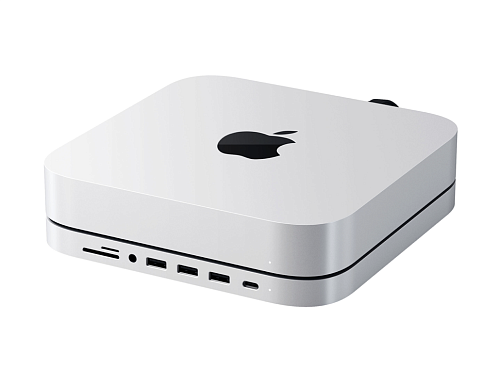 Адаптер Satechi Mac Mini Stand & Hub для Mac Mini, серебристый